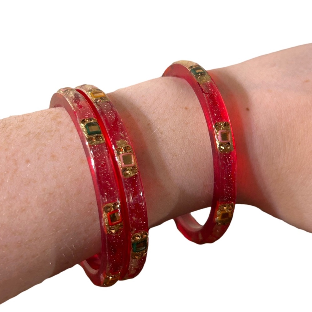 Vintage Red Stone Bangles